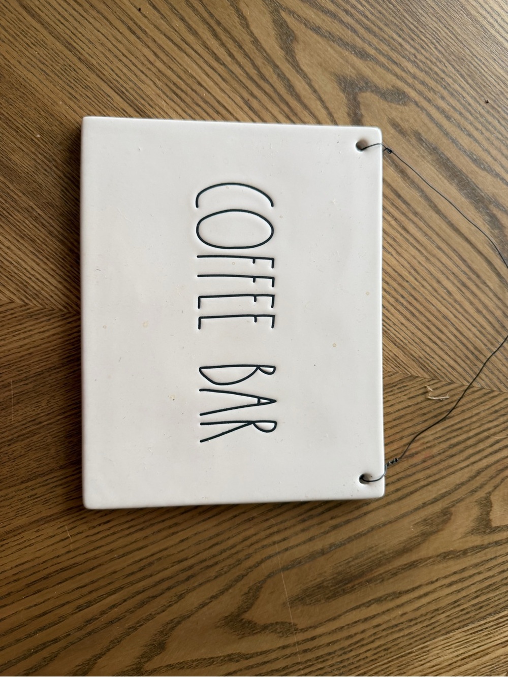 Rae Dunn White Ceramic "COFFEE BAR" Wall Sign